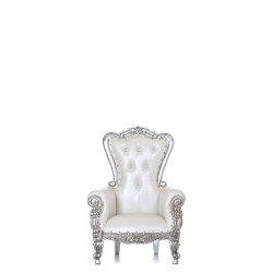 White and Sliver Kids Throne Chair