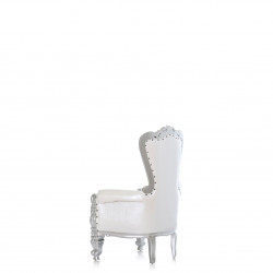 ThroneKingdom11 26 White and Sliver Kids Throne Chair