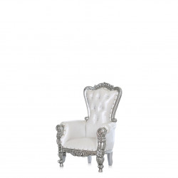 ThroneKingdom11 26 White and Sliver Kids Throne Chair